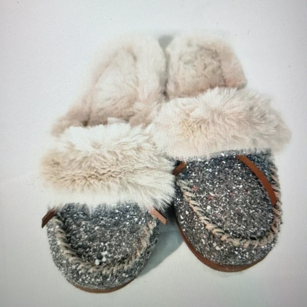 INC International Concepts Women's Yuliaa Silver Glitter Slippers NWOT